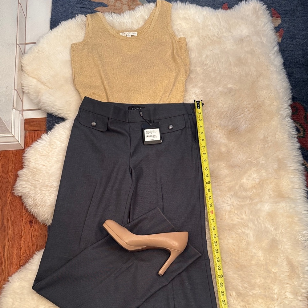 St. John Gray Straight Leg Pants